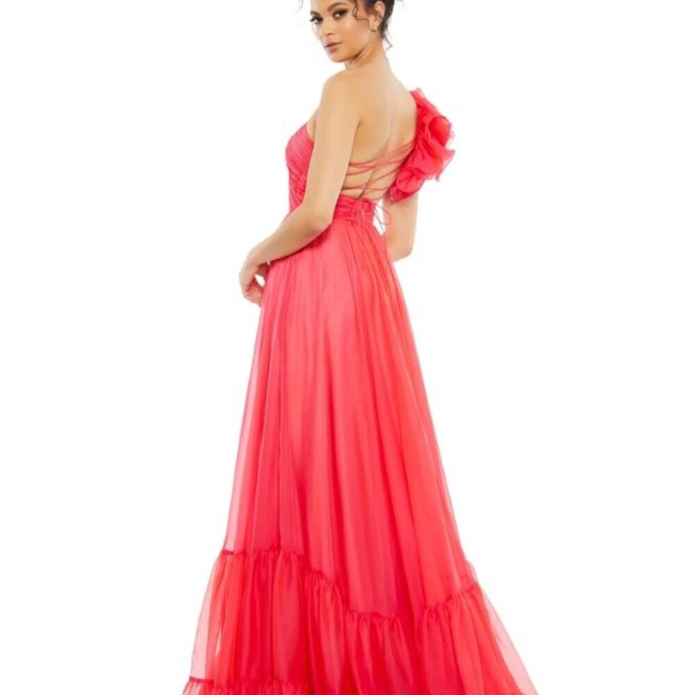 Mac Duggal One Shoulder Lace Up Dress 67941 - Picture 2 of 11